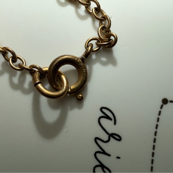 vinatge gold filled agate? raw natural stone slice pendant necklace - Picture 2 of 3